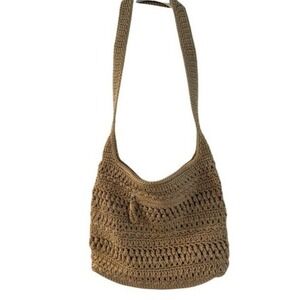 The Sak‎ Brown Crochet Hobo Shoulder Bag
